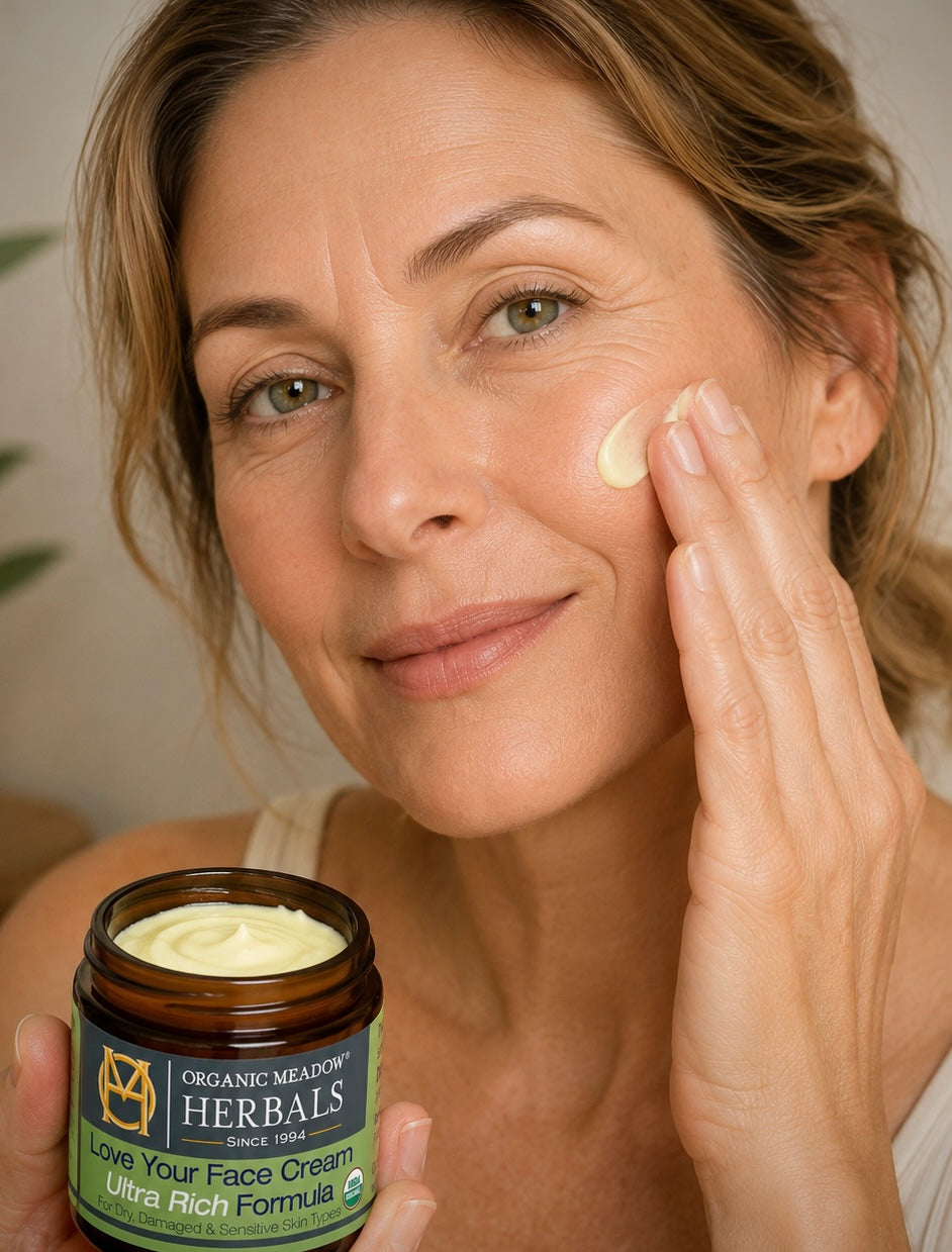 Love Your Face Cream Ultra Rich Formula - Organic Face Cream for Dry Skin Organic Meadow Herbals