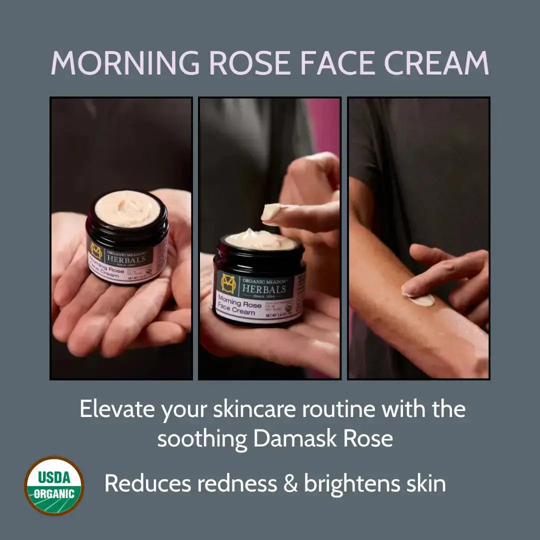 Mini Morning Rose Face Cream - Hydrating & Nourishing Facial Cream Organic Meadow Herbals