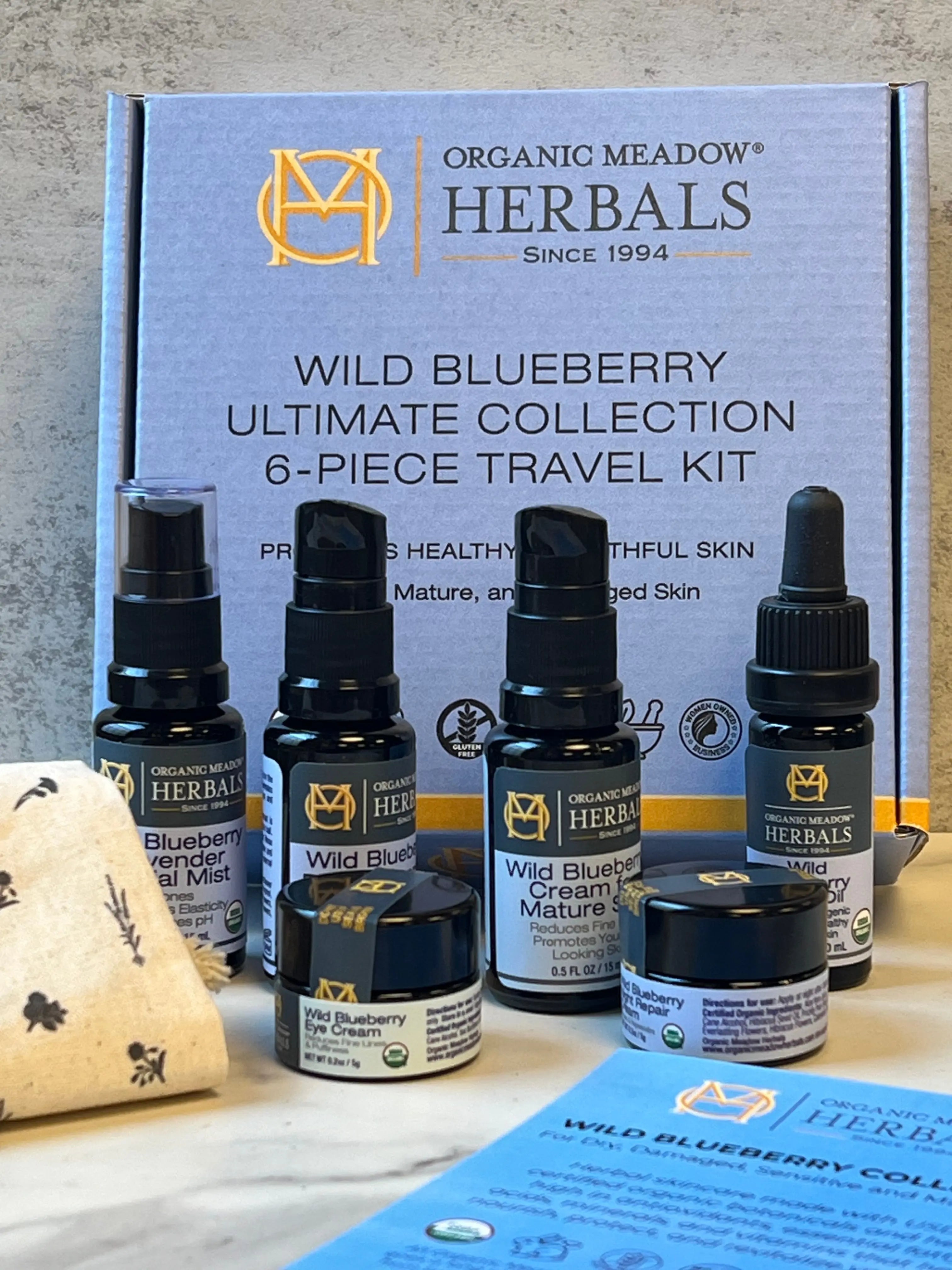 Value Pack! Wild Blueberry Ultimate Collection 6-Piece Travel Kit Organic Meadow Herbals