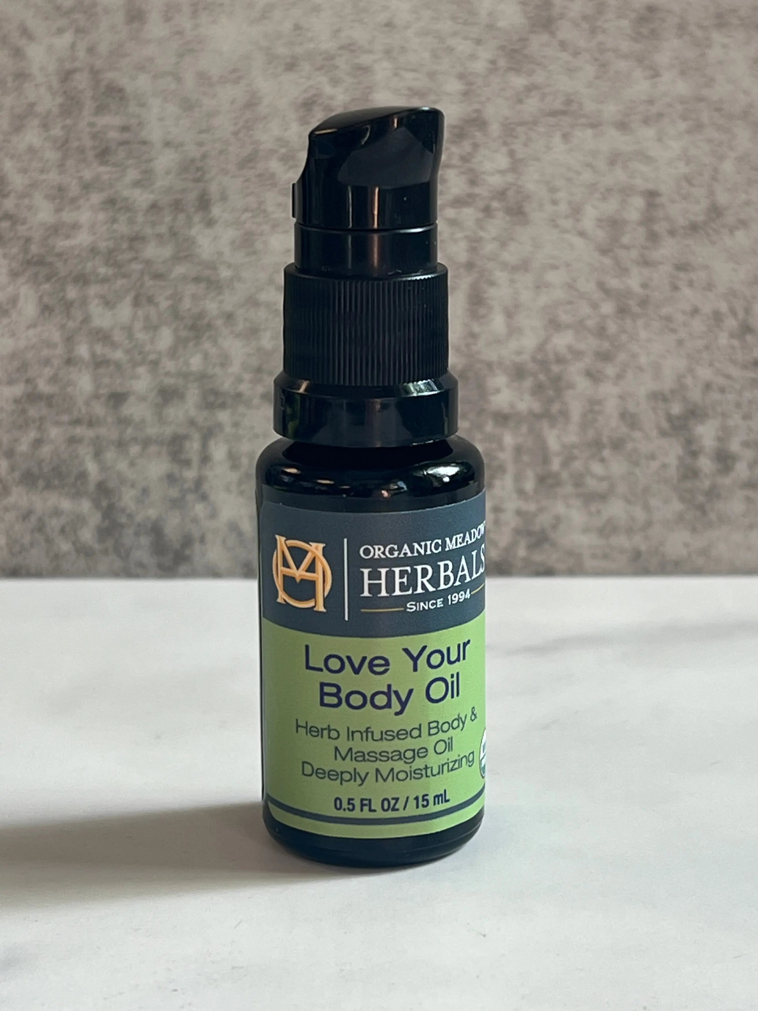 Travel size USDA Love Your Body Oil 0.5 oz Organic Meadow Herbals