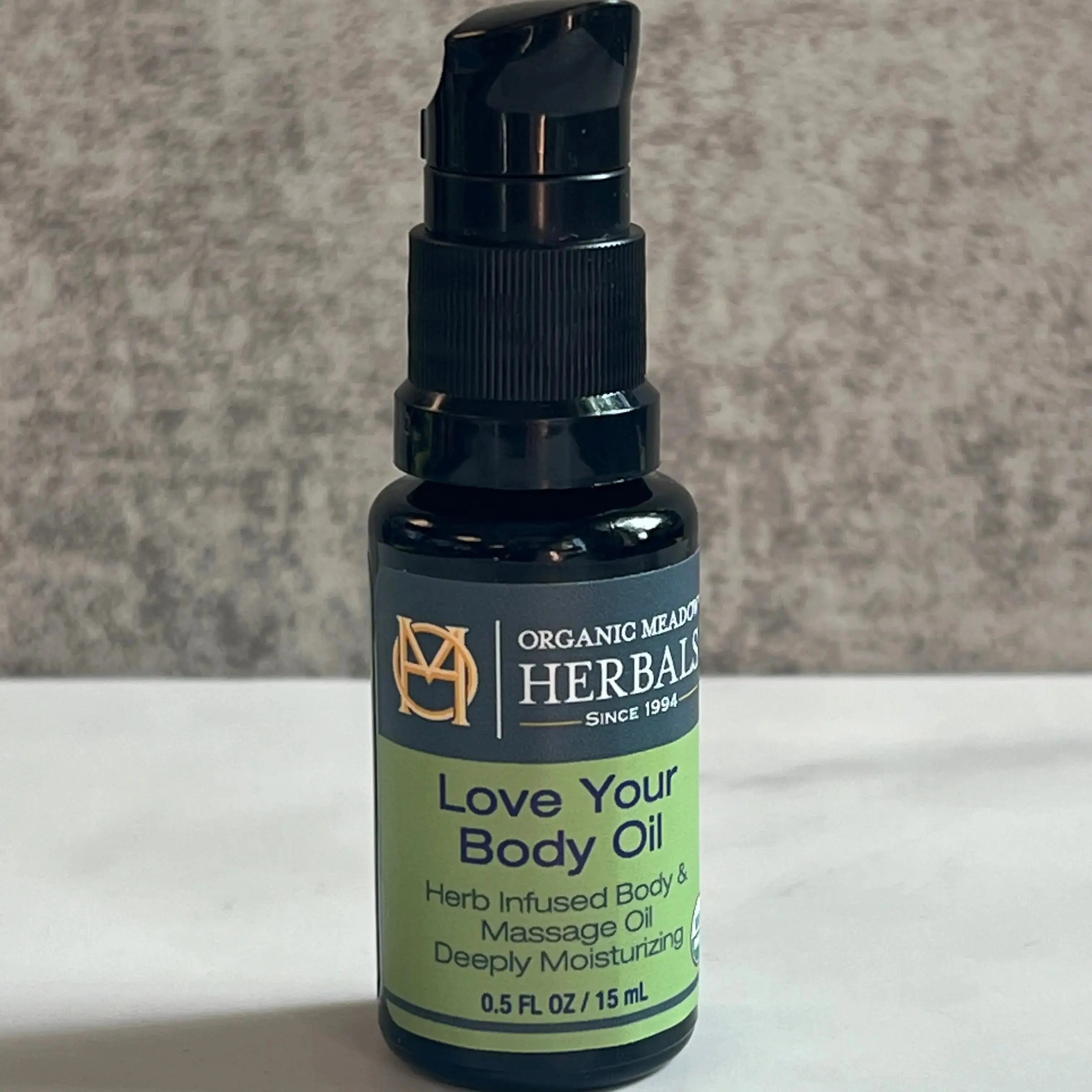 Travel size USDA Love Your Body Oil 0.5 oz Organic Meadow Herbals