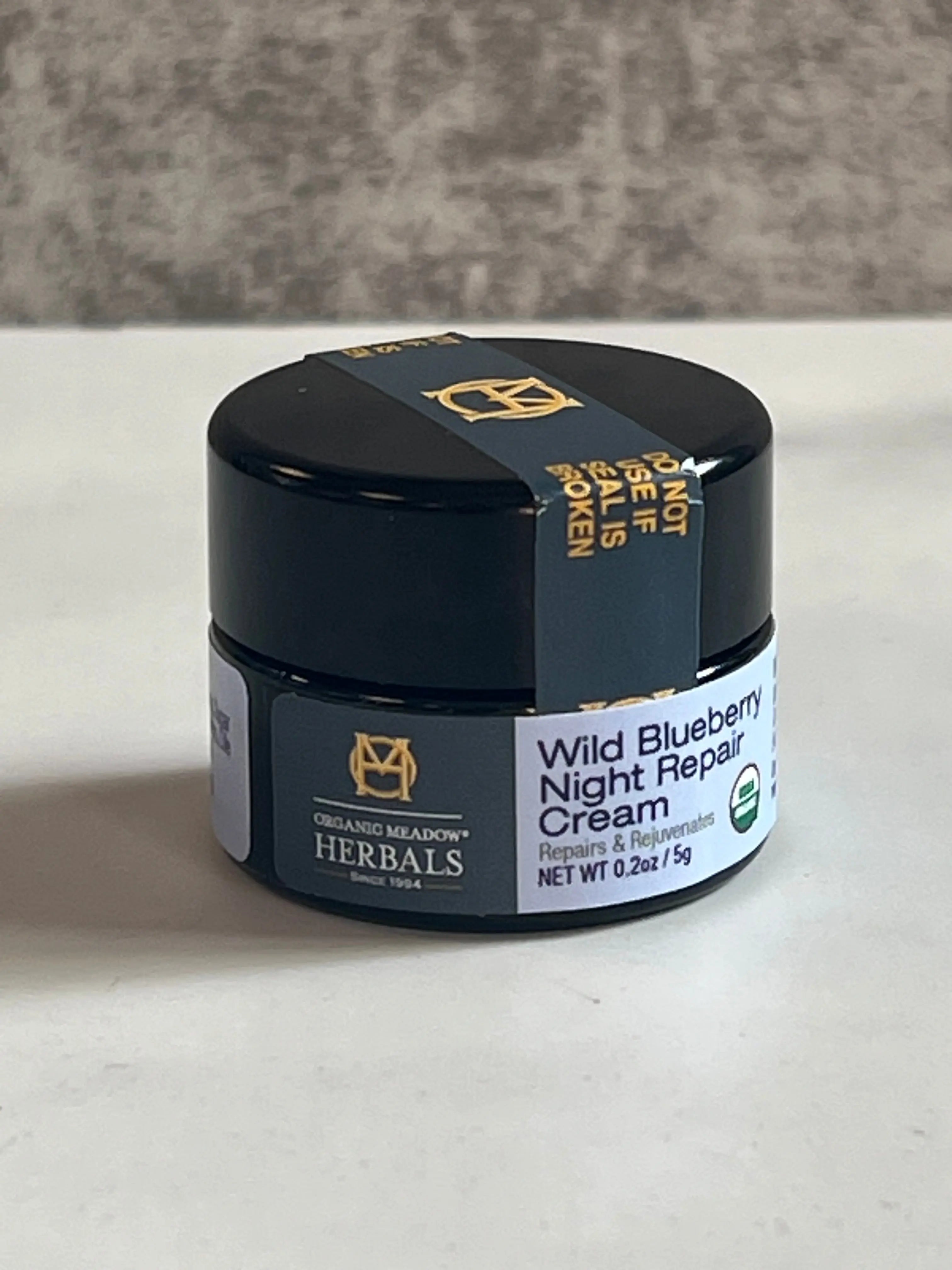 Travel size Wild Blueberry Night Repair Cream 0.2oz Organic Meadow Herbals