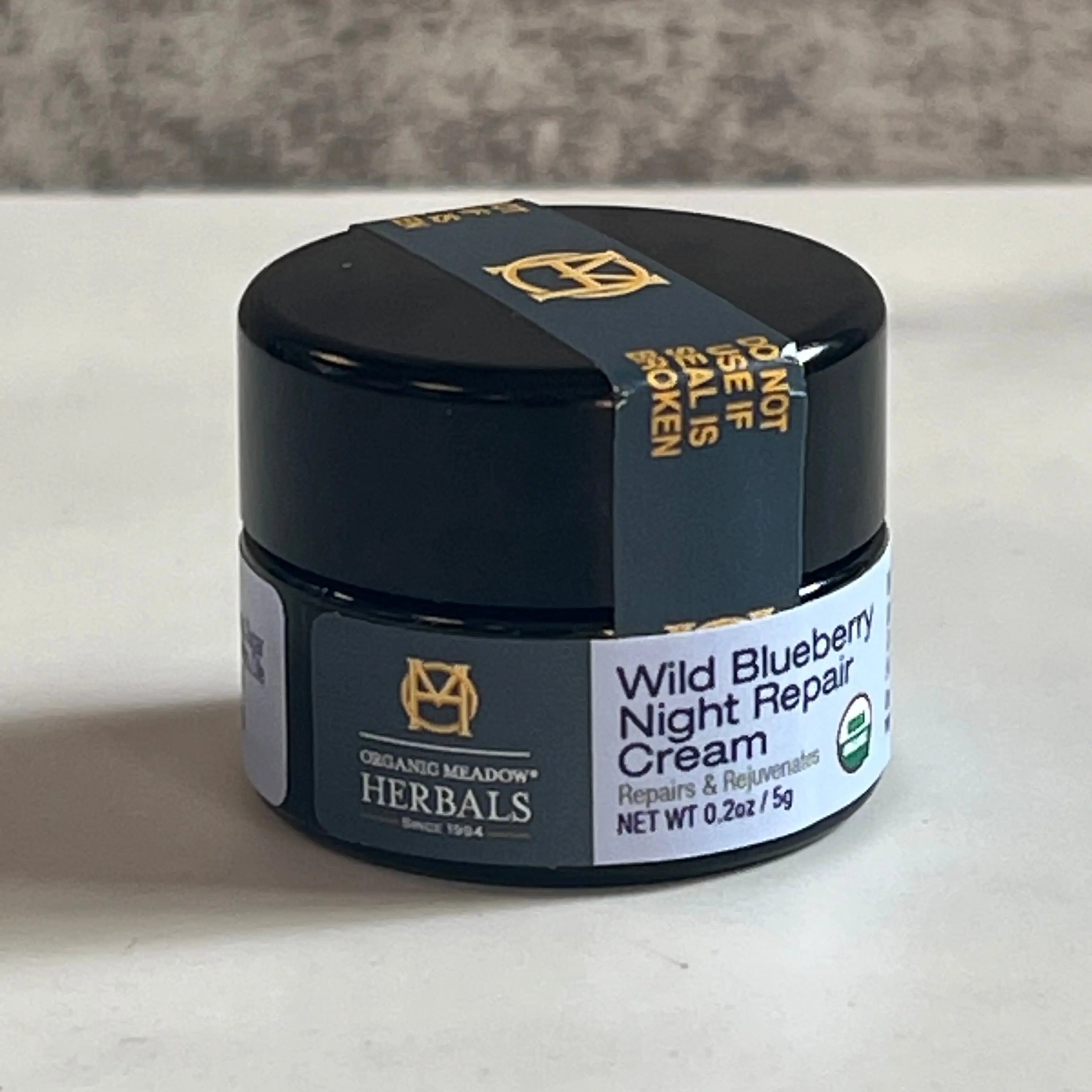 Travel size Wild Blueberry Night Repair Cream 0.2oz Organic Meadow Herbals