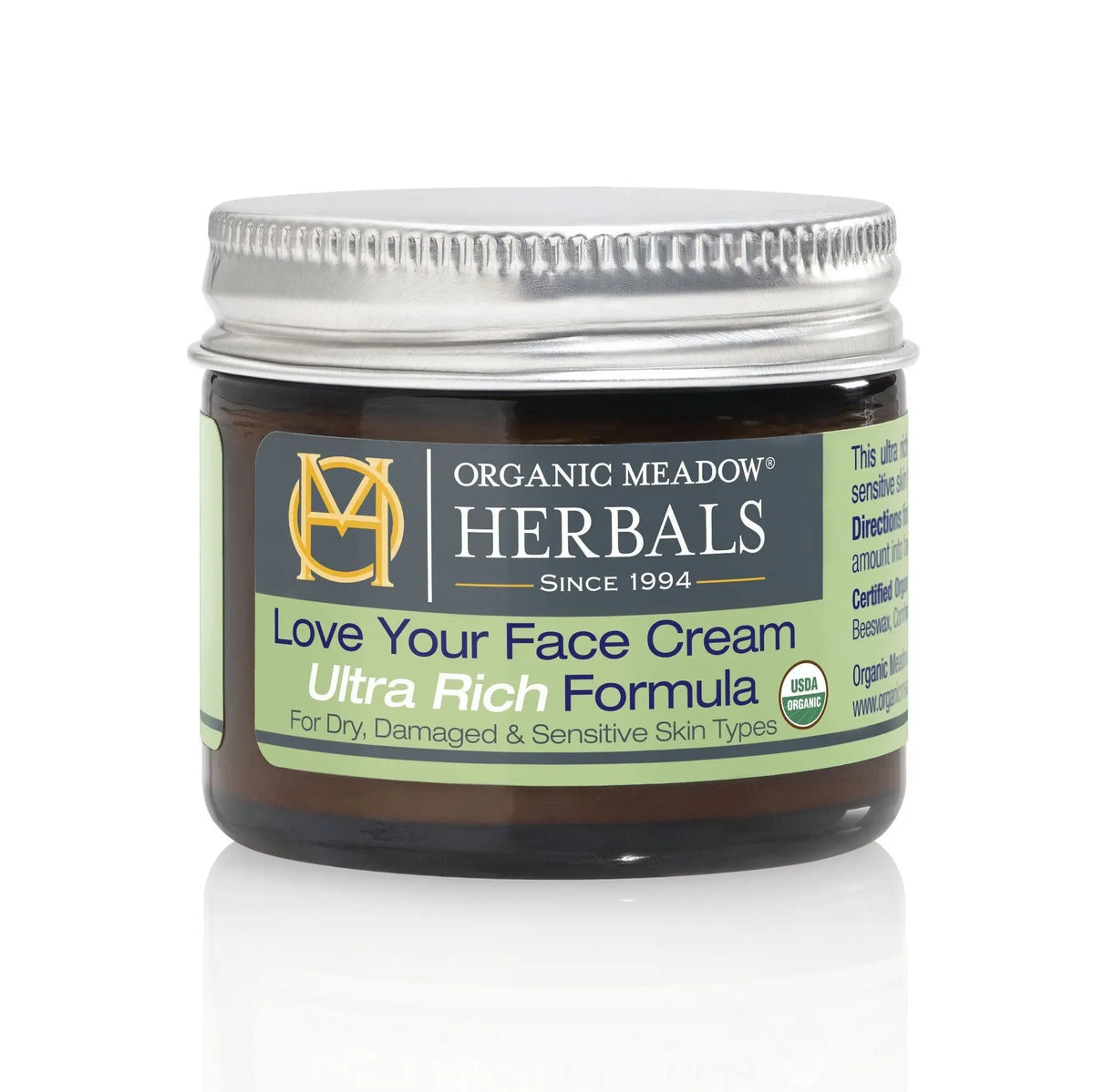 Love Your Face Cream Ultra Rich Formula - Organic Face Cream for Dry Skin Organic Meadow Herbals