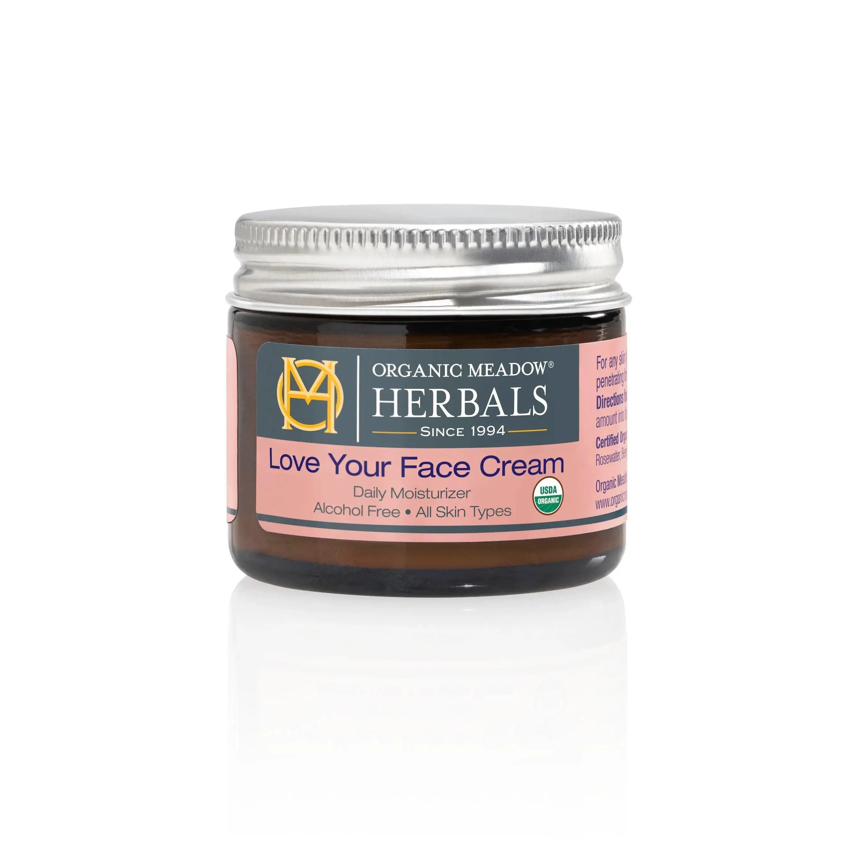 Love Your Face Cream - Daily Moisturizer for Dry Skin Organic Meadow Herbals