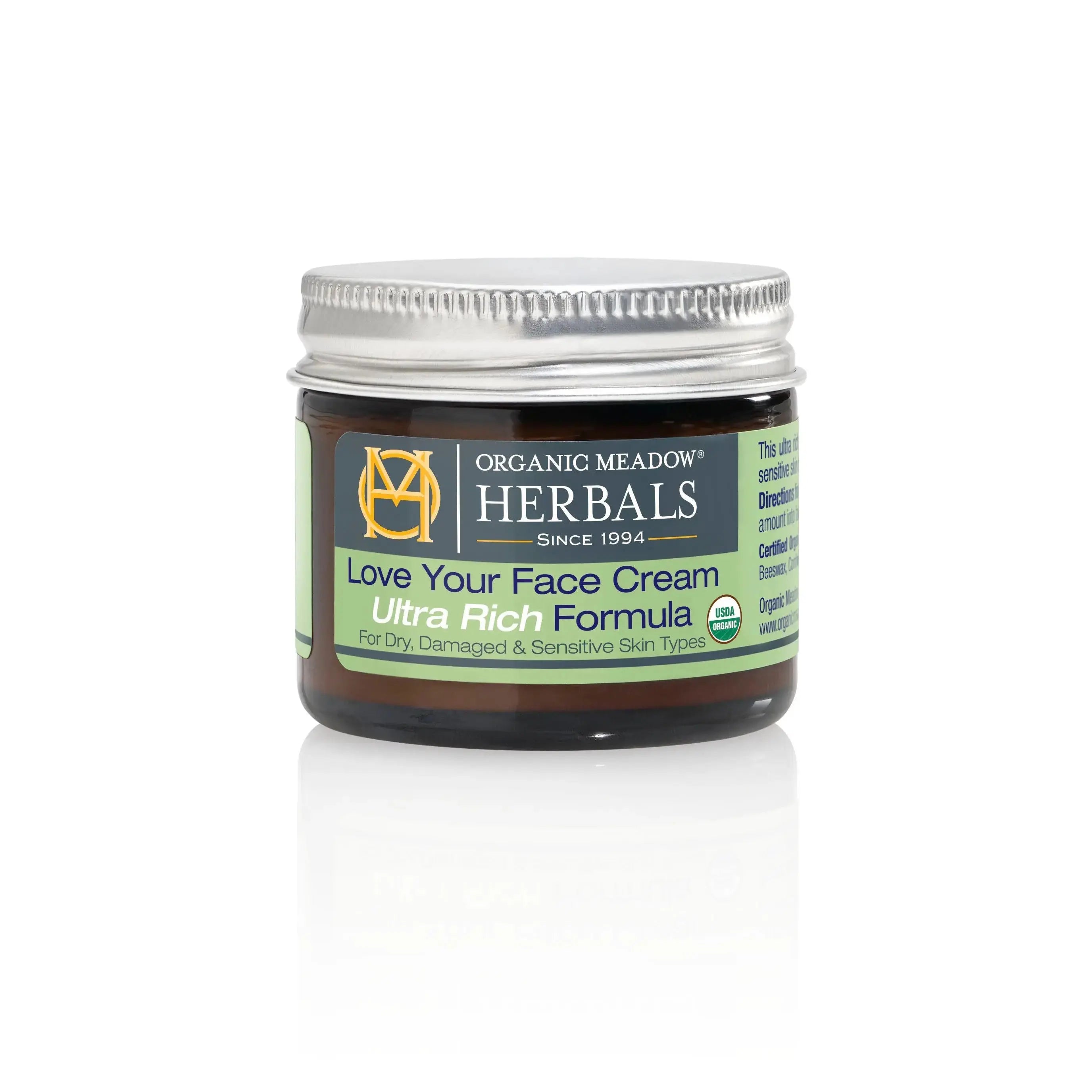 Love Your Face Cream Ultra Rich Formula - Organic Face Cream for Dry Skin Organic Meadow Herbals