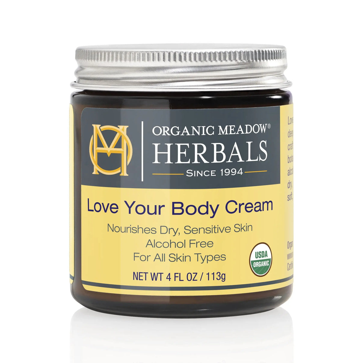 Love Your Body Cream - USDA Organic Rich Body Moisturizer Organic Meadow Herbals