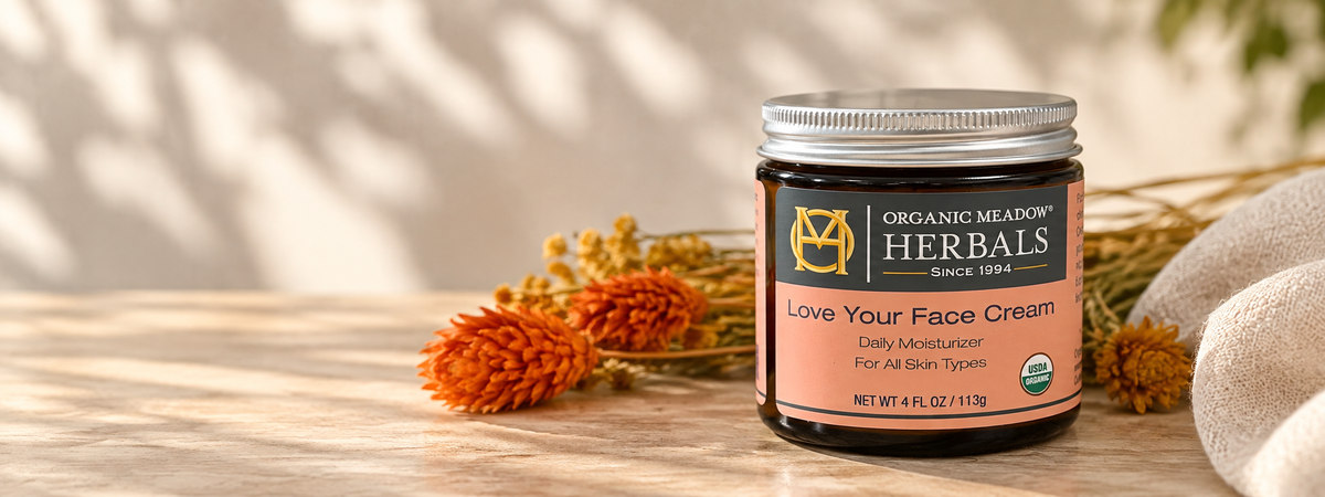 Love Your Face Cream  4 oz USDA Certified Organic daily moisturizer  by Organic Meadow Herbals