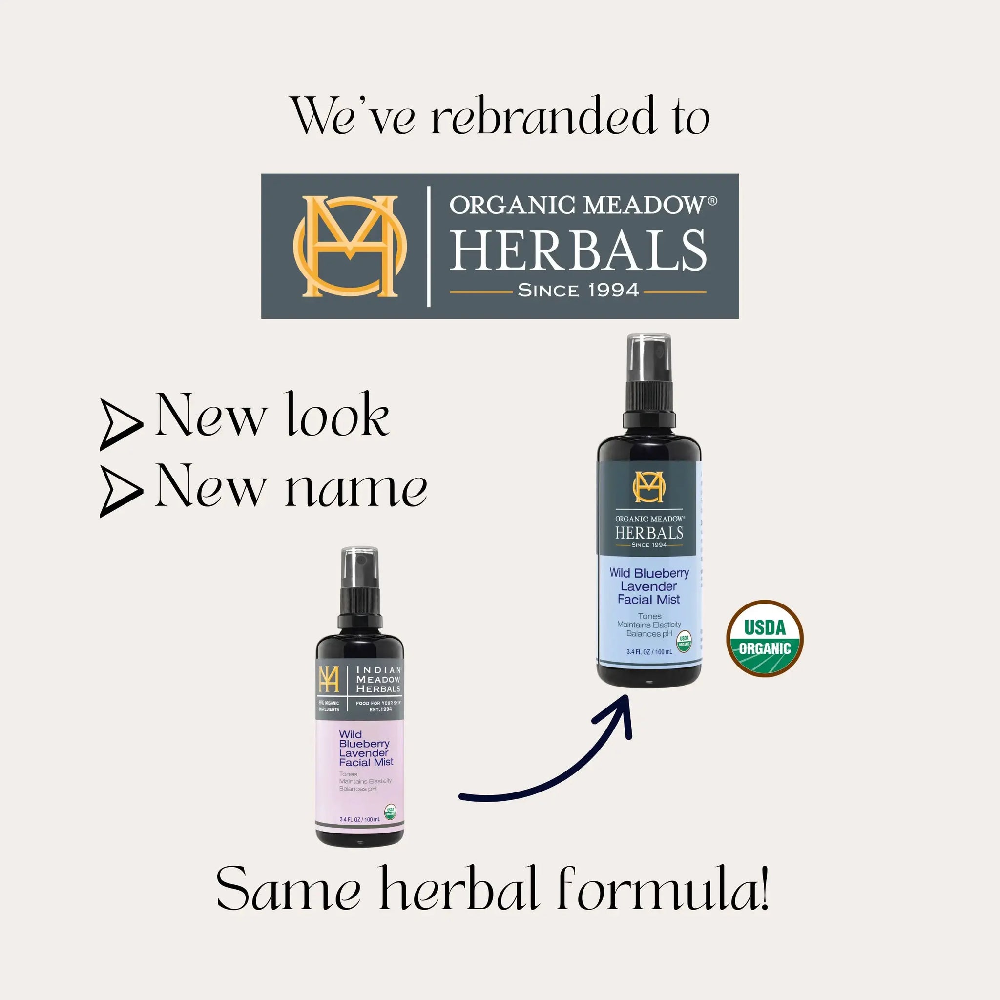 Wild Blueberry Lavender Facial Mist Organic Meadow Herbals
