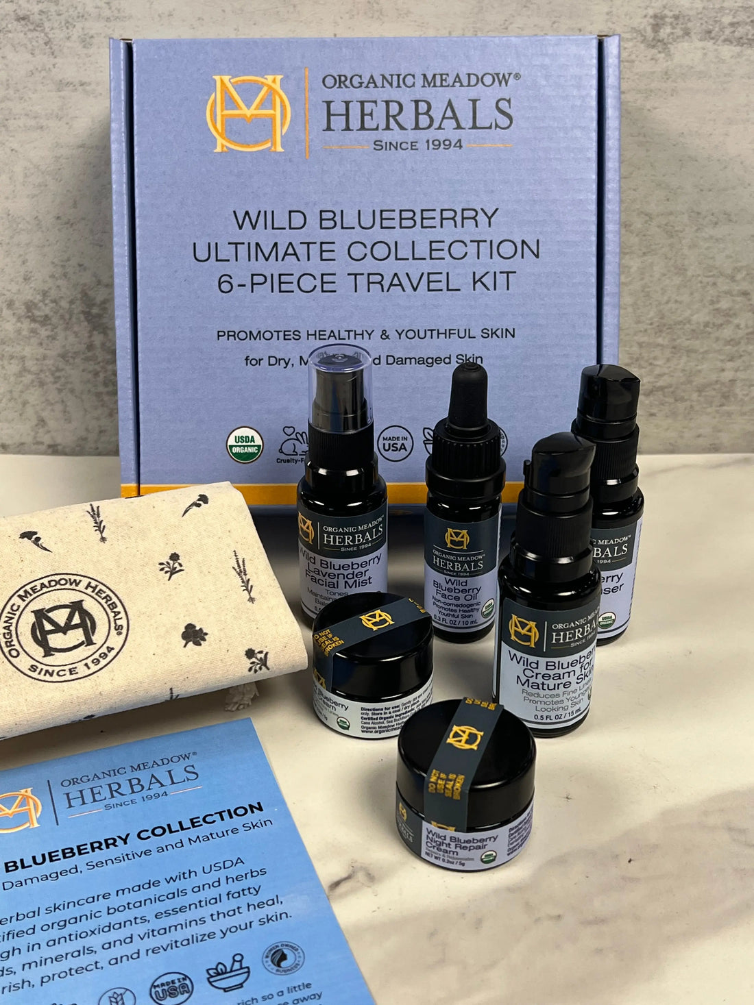 Value Pack! Wild Blueberry Ultimate Collection 6-Piece Travel Kit Indian Meadow Herbals