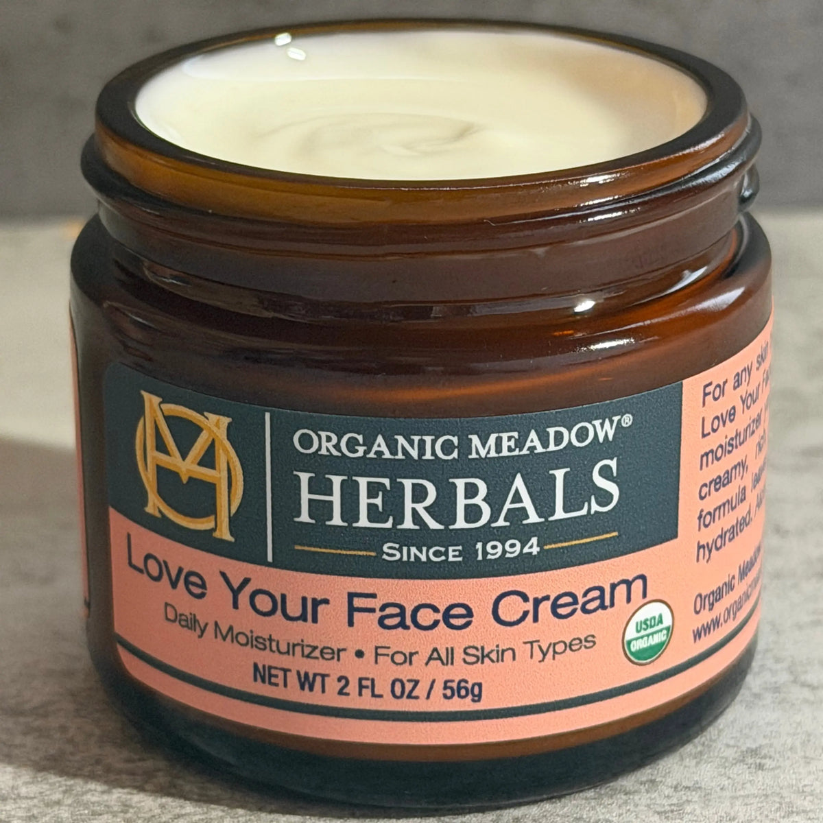 Love Your Face Cream - USDA Certified Organic Face Moisturizer Organic Meadow Herbals