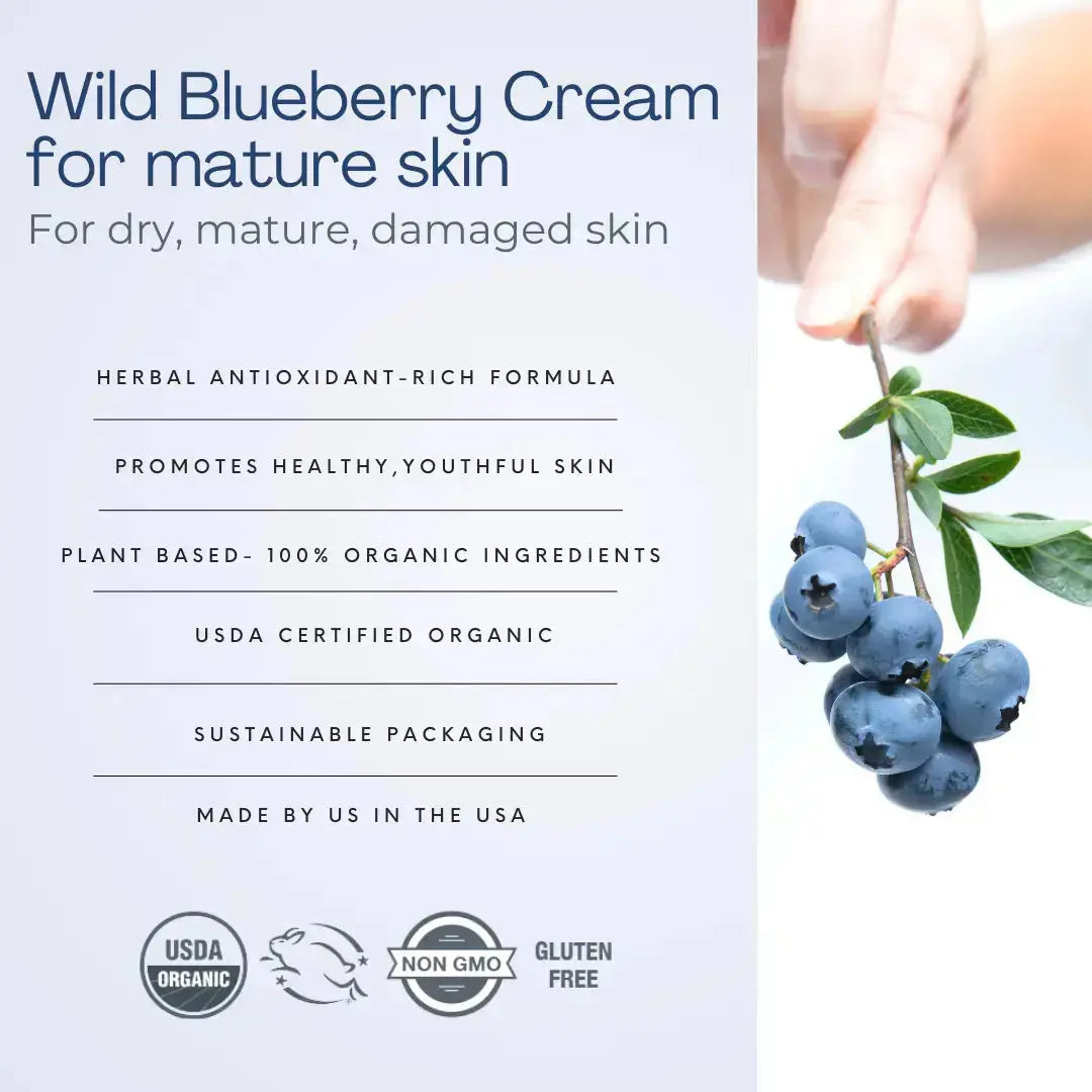 Wild Blueberry Cream for Mature Skin Organic Meadow Herbals