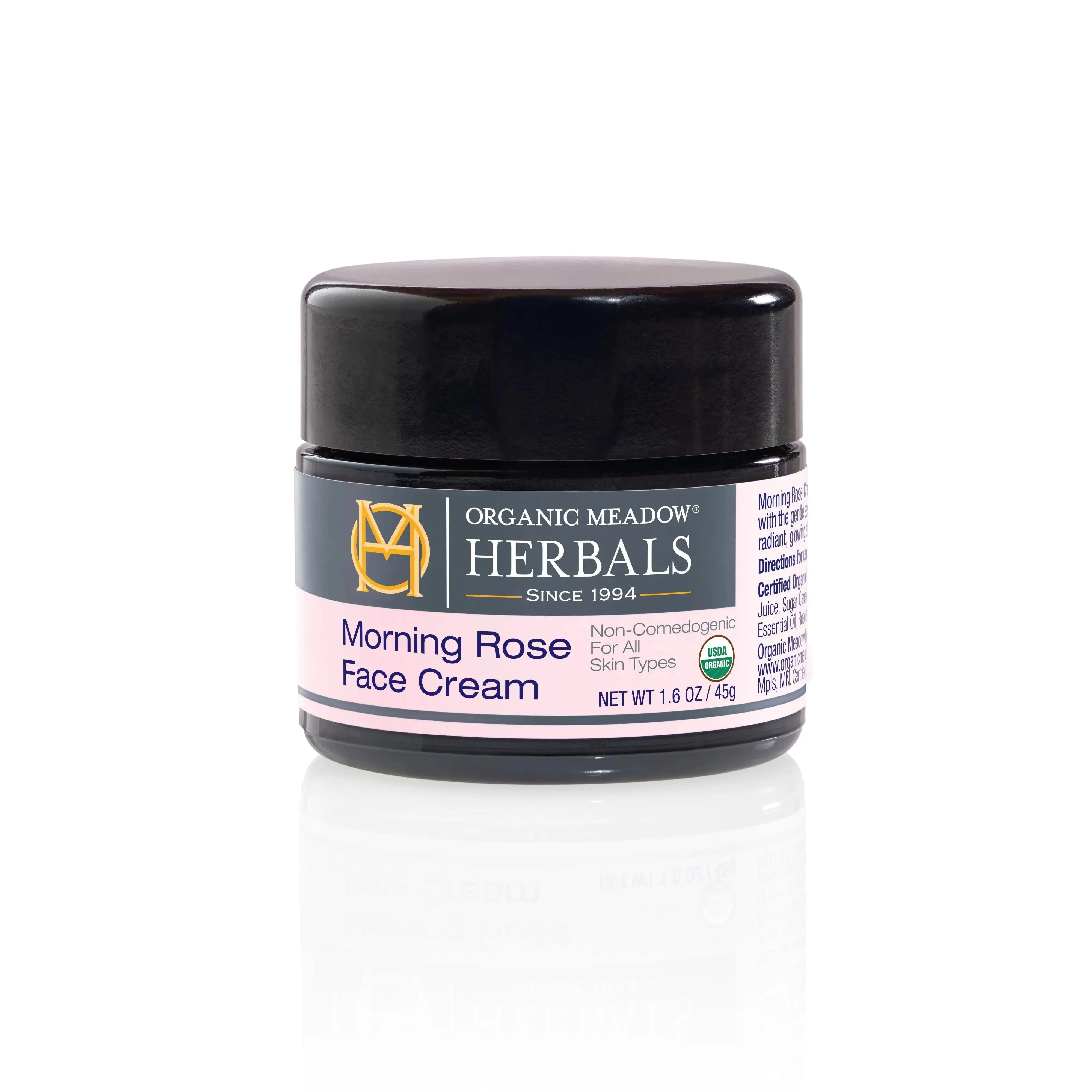 Organic Morning Rose Face Cream - Hydrating & Nourishing Facial Cream Organic Meadow Herbals